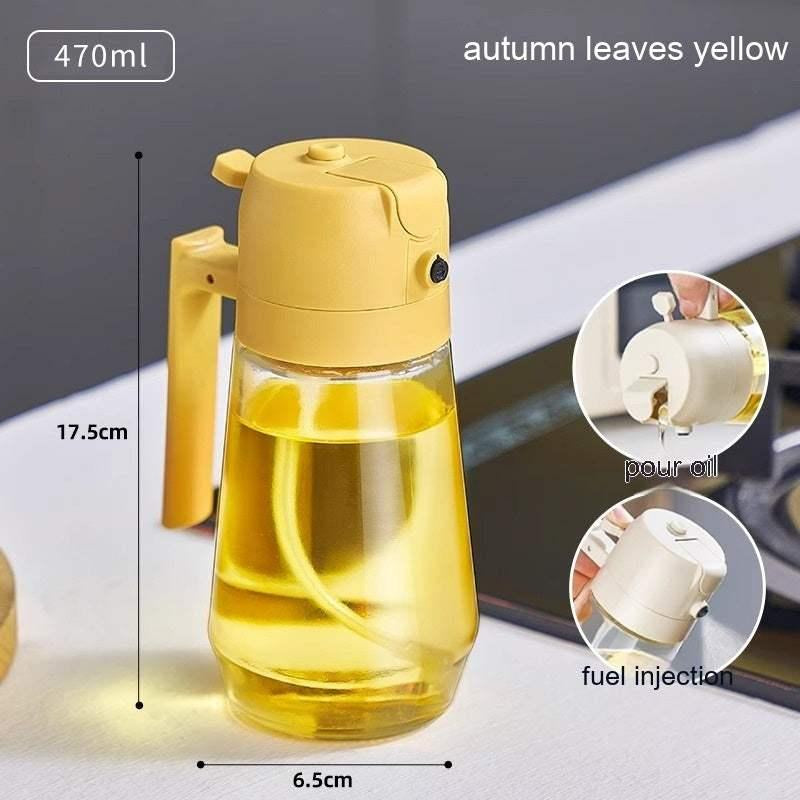 470ML Olive Oil Sprayer Dispenser for Cooking2 in 1 Glass Oil Vinegar Soy Sauce Spray Kitchen Oil Bottle