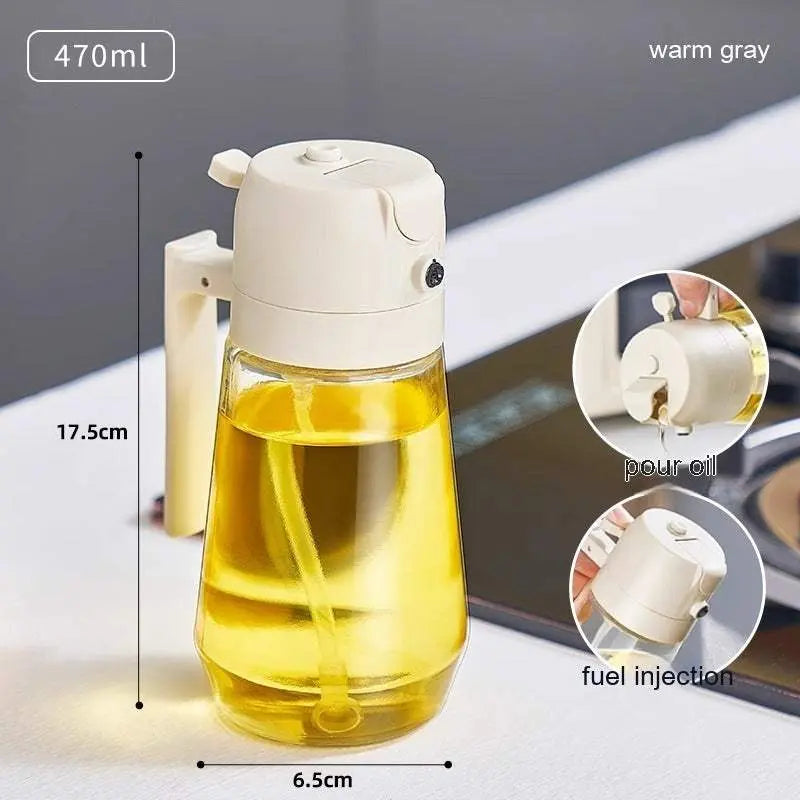 470ML Olive Oil Sprayer Dispenser for Cooking2 in 1 Glass Oil Vinegar Soy Sauce Spray Kitchen Oil Bottle 
