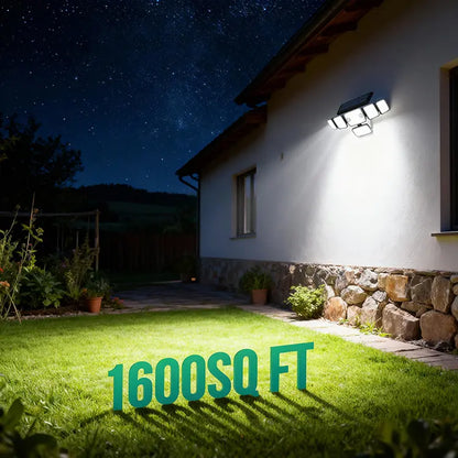 Solar-Powered Sensor Garden Lamp - 6 Lamp Heads, 270° Wide-Angle Floodlight