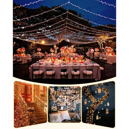 72Ft Solar String Lights - 1 Pack, 200 Warm White Leds, 8 Modes, 0-5 W Energy Efficient Outdoor Waterproof Lights with Auto On/Off 