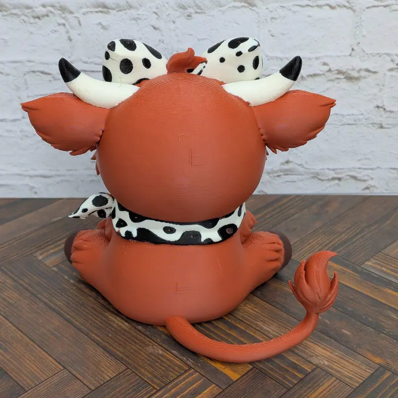 4" 3D Printed Highland Cow Figurine - Iced Pumpkin Spice Latte Themed Fall Home