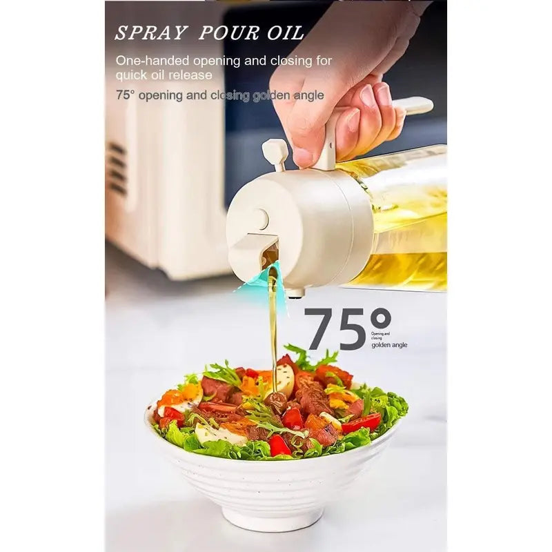 470ML Olive Oil Sprayer Dispenser for Cooking2 in 1 Glass Oil Vinegar Soy Sauce Spray Kitchen Oil Bottle 