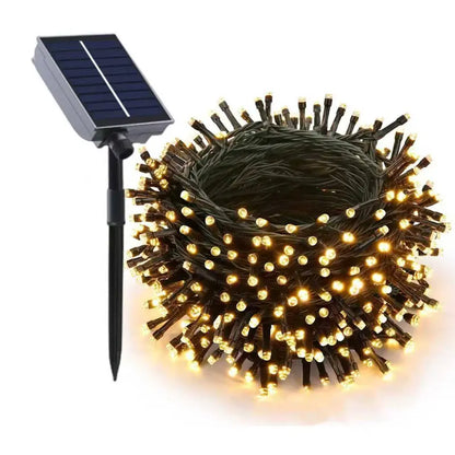 72Ft Solar String Lights - 1 Pack, 200 Warm White Leds, 8 Modes, 0-5 W Energy Efficient Outdoor Waterproof Lights with Auto On/Off 