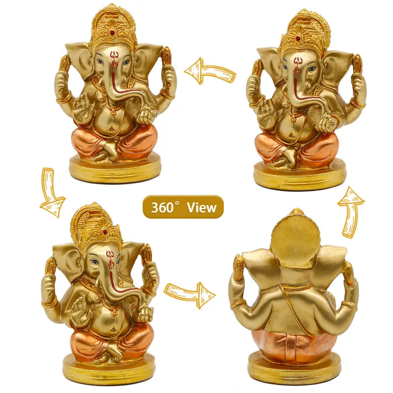 Alikiki Indian God Lord Ganesha Statue - 5" H Hindu God Ganesh Idol 