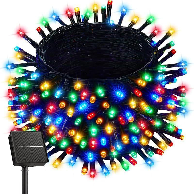 72Ft Solar String Lights - 1 Pack, 200 Warm White Leds, 8 Modes, 0-5 W Energy Efficient Outdoor Waterproof Lights with Auto On/Off 