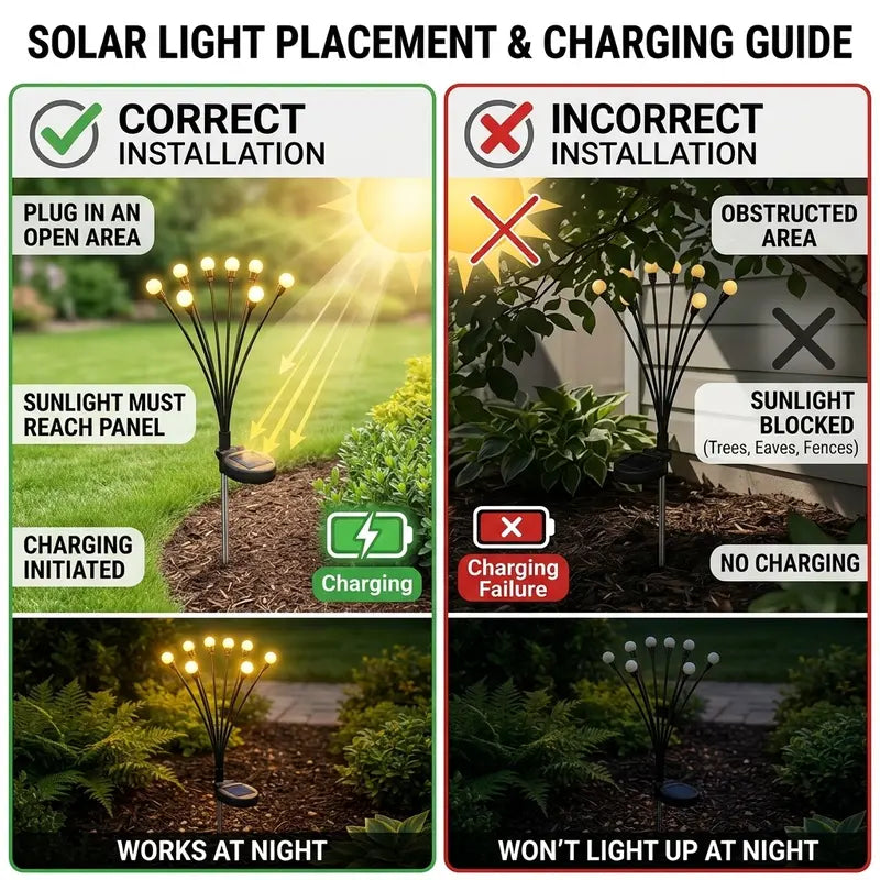 4-Pack Outdoor Solar String Lights, Waterproof, Auto Dusk-To-Dawn, 32 Bulbs, Firefly Garden Lights, Variable Length, Flexible Wire, Corrosion Resistant, Ideal for Garden