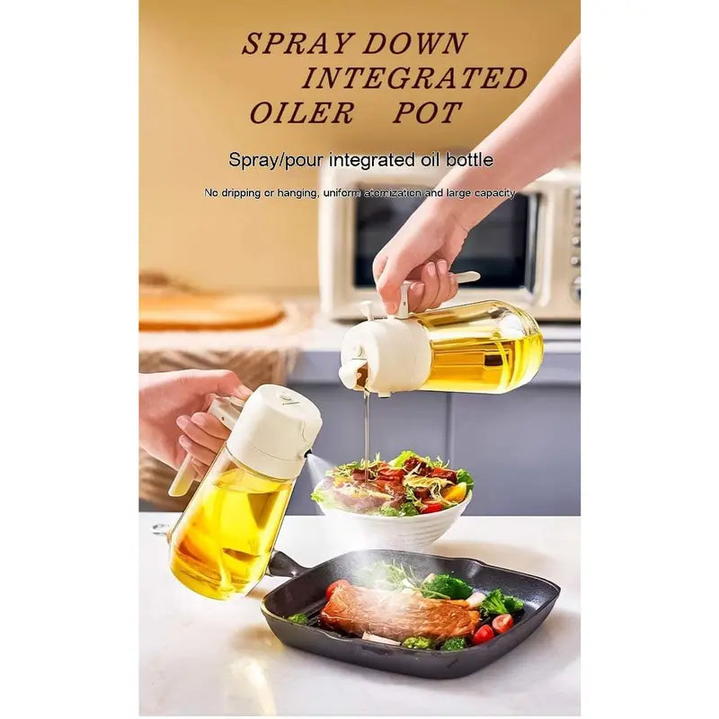 470ML Olive Oil Sprayer Dispenser for Cooking2 in 1 Glass Oil Vinegar Soy Sauce Spray Kitchen Oil Bottle 