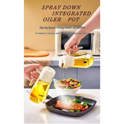 470ML Olive Oil Sprayer Dispenser for Cooking2 in 1 Glass Oil Vinegar Soy Sauce Spray Kitchen Oil Bottle 