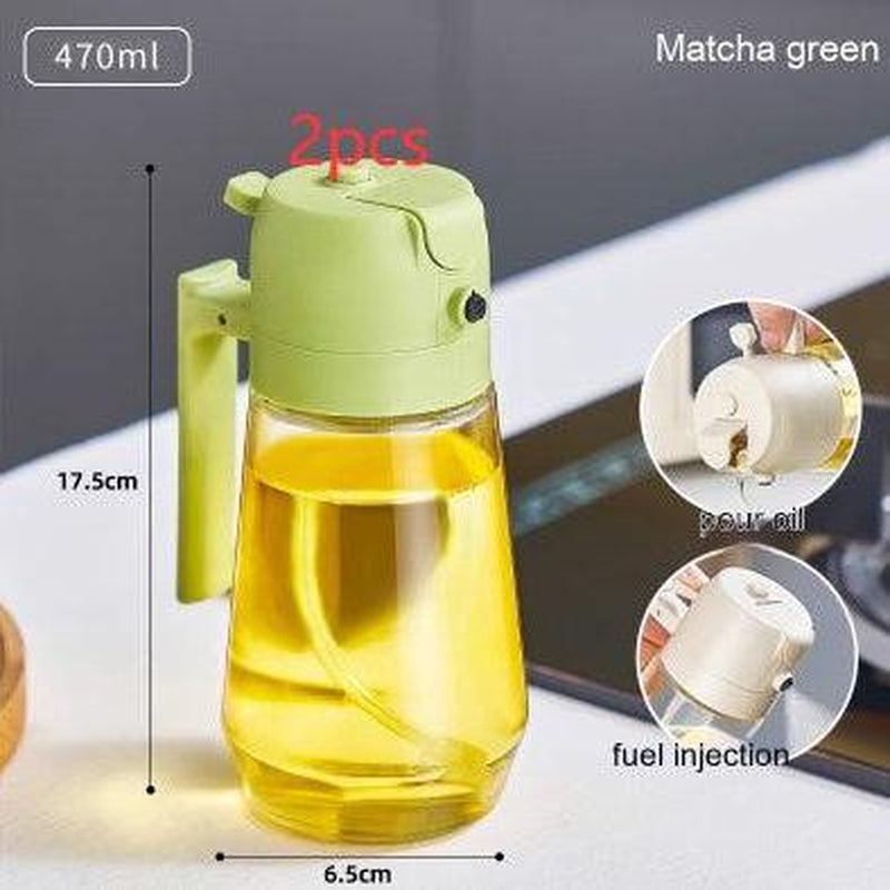 470ML Olive Oil Sprayer Dispenser for Cooking2 in 1 Glass Oil Vinegar Soy Sauce Spray Kitchen Oil Bottle 