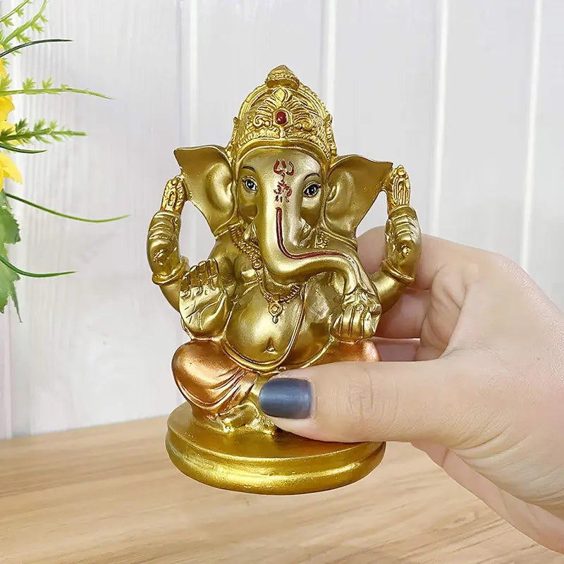 Alikiki Indian God Lord Ganesha Statue - 5" H Hindu God Ganesh Idol 