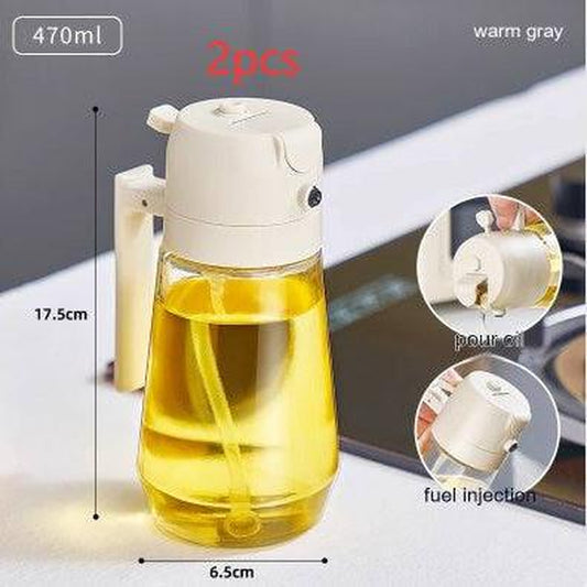 470ML Olive Oil Sprayer Dispenser for Cooking2 in 1 Glass Oil Vinegar Soy Sauce Spray Kitchen Oil Bottle 