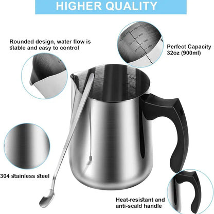 DIY Candle Making Starter Kit for Adults & Beginners - 500W 110V No-Battery Electric Melter Stove, SUS304 Stainless Steel 900Ml Pouring Pot, Digital Thermometer, Rubber Pads, Detailed Guide, Easy-To-Store Homemade Candle Set